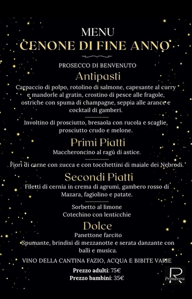 Cenone di Capodanno 2024